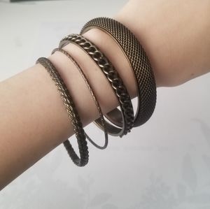 Set of 4 Bronze-tone Metal Bangles